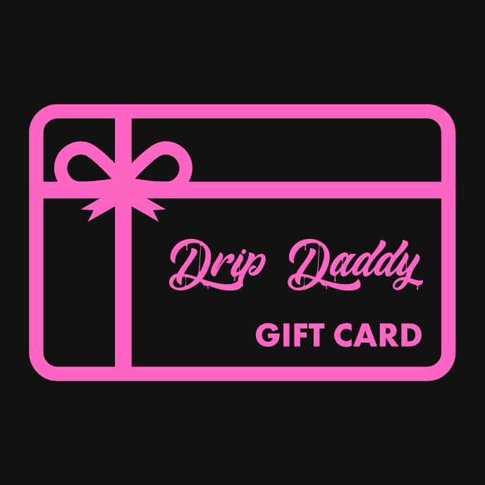 Drip Daddy pink gift card design for custom jewelry, grillz, and luxury accessories