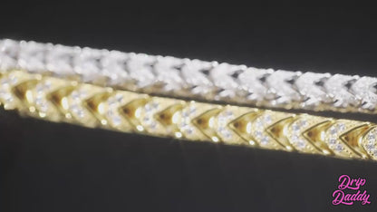 Frostline Franco – 6mm Moissanite Franco Chain (White & Yellow Gold Plated)