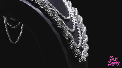Silk Twist Rope – 3mm to 12mm Rope Chain (White, Yellow & Rose Gold Plated)