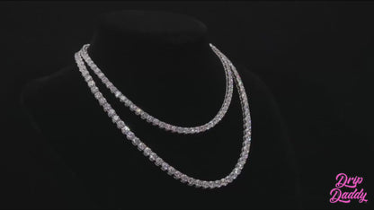 The Spotlight – 2mm to 6mm Moissanite Tennis Chain (White, Yellow & Rose Gold Plated)